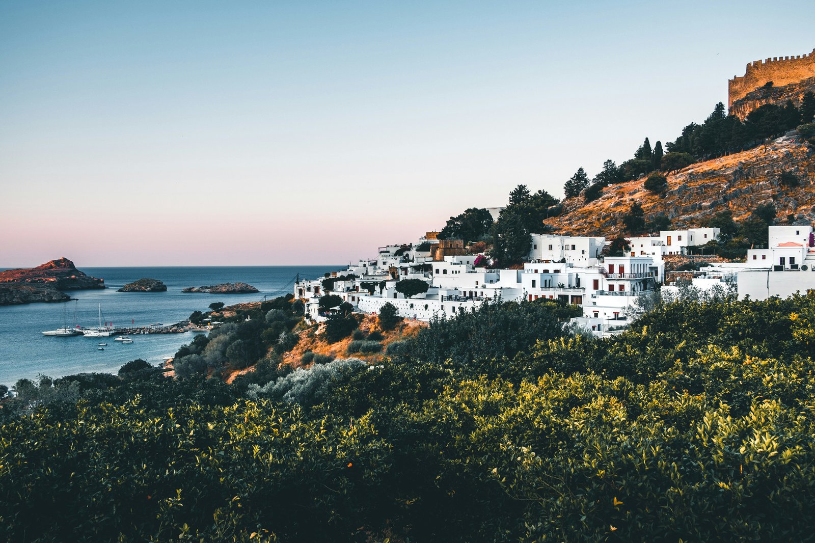 A historic coastal village on the island of Rhodes in Greece