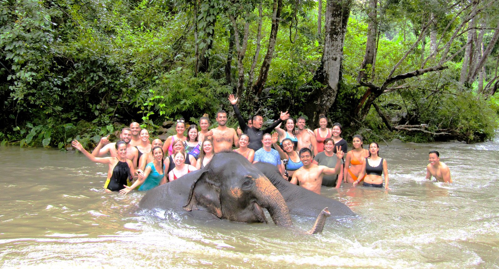 Cooling off & Swimming with Rescued Elephant in River