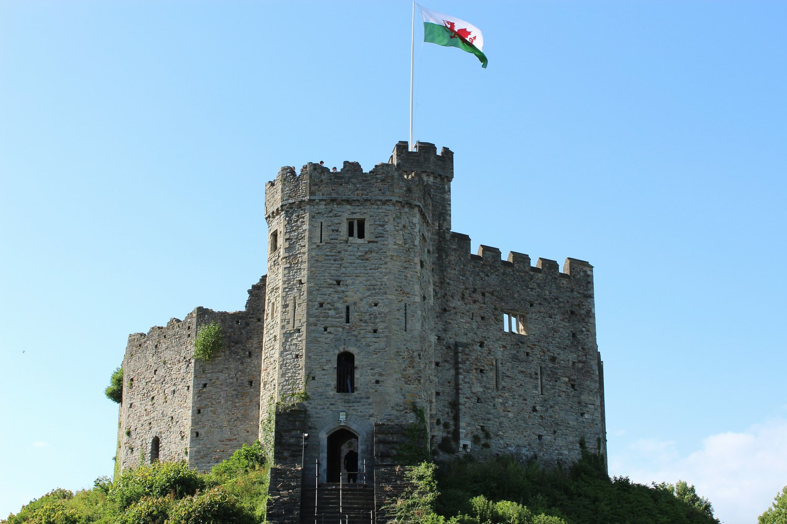 Medieval fortress - striking Norman Keep of Cardiff Castle - Cardiff, Wales, United Kingdom