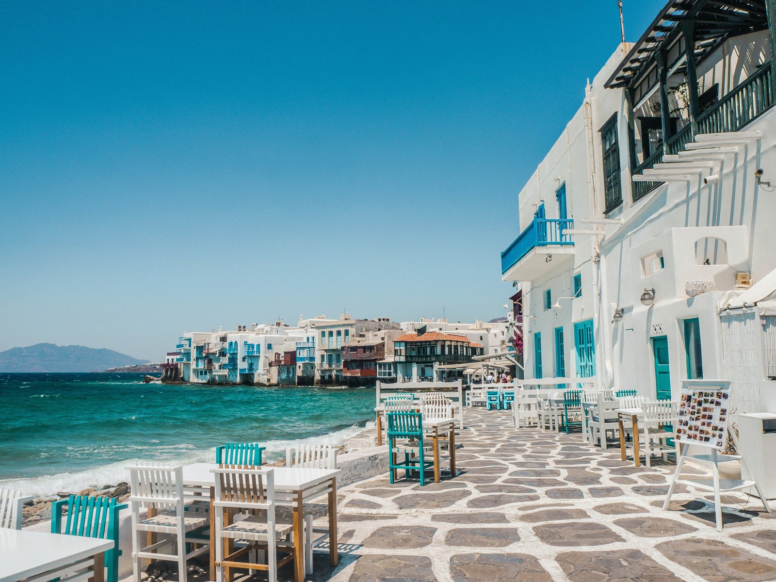 Seaside neighborhood of Little Venice - Mykonos Town, Greece