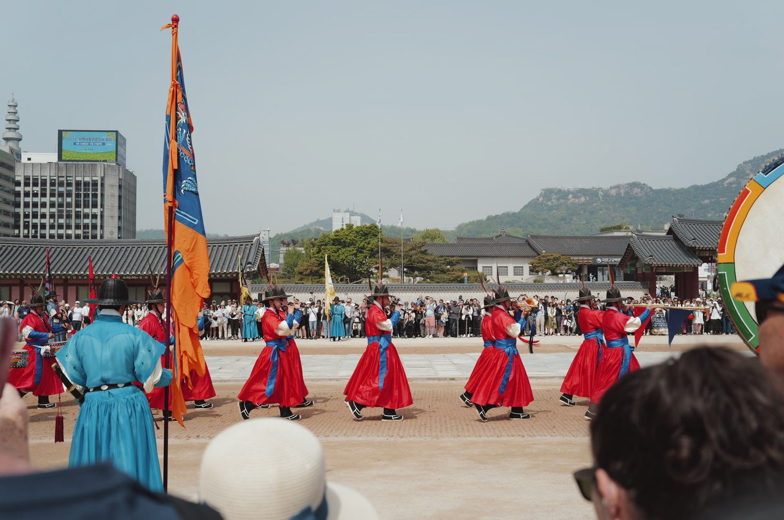 traditional guard ceremony at a palace -n Seoul, South Korea,